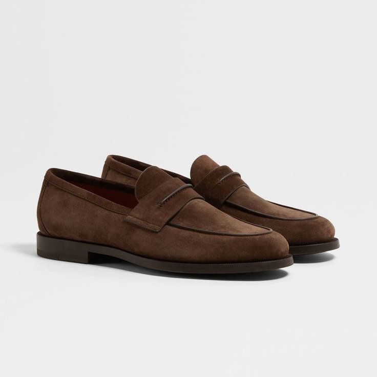 Zegna Suede Mocassin Corso Loafers